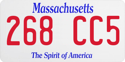MA license plate 268CC5