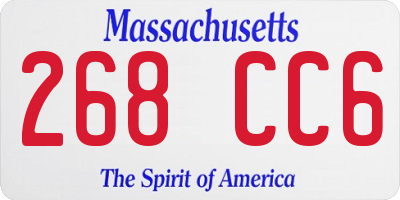MA license plate 268CC6
