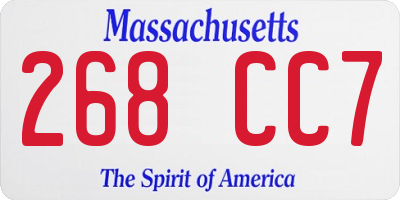 MA license plate 268CC7