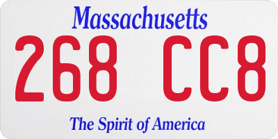 MA license plate 268CC8