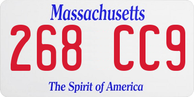 MA license plate 268CC9