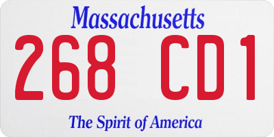 MA license plate 268CD1