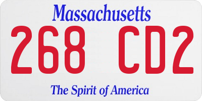 MA license plate 268CD2