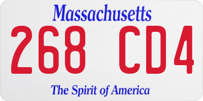 MA license plate 268CD4