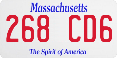 MA license plate 268CD6