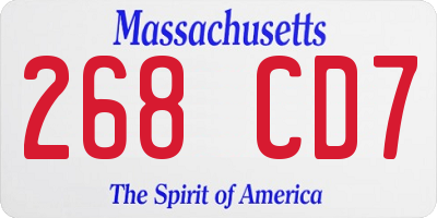 MA license plate 268CD7