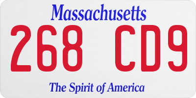 MA license plate 268CD9