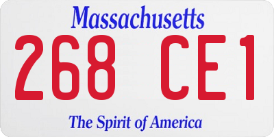 MA license plate 268CE1