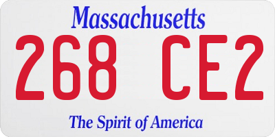 MA license plate 268CE2