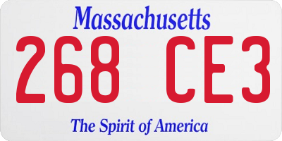 MA license plate 268CE3