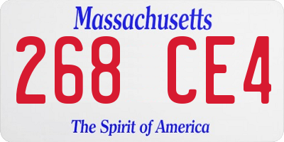 MA license plate 268CE4