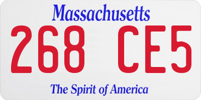 MA license plate 268CE5