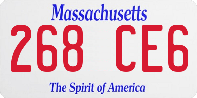 MA license plate 268CE6