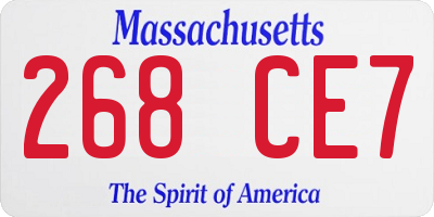 MA license plate 268CE7