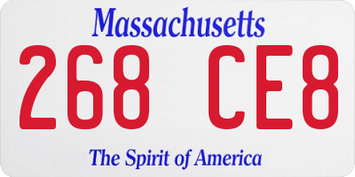 MA license plate 268CE8