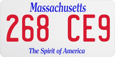 MA license plate 268CE9