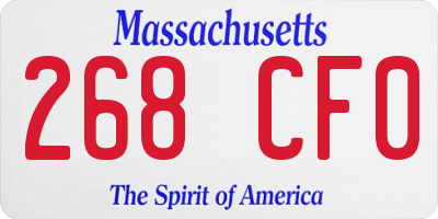 MA license plate 268CF0