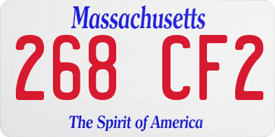 MA license plate 268CF2
