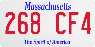 MA license plate 268CF4