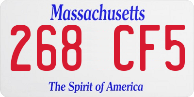 MA license plate 268CF5