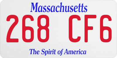 MA license plate 268CF6