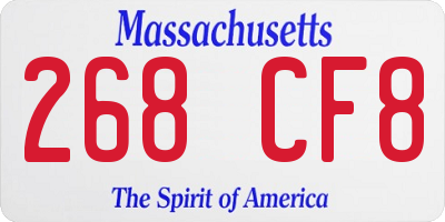 MA license plate 268CF8