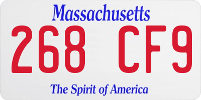 MA license plate 268CF9
