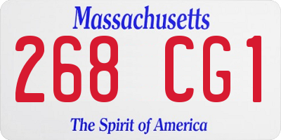 MA license plate 268CG1