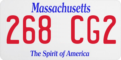 MA license plate 268CG2