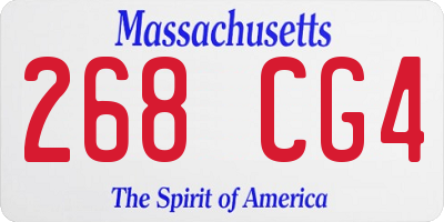 MA license plate 268CG4