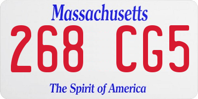 MA license plate 268CG5