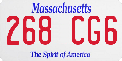 MA license plate 268CG6