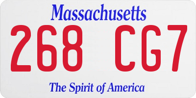 MA license plate 268CG7