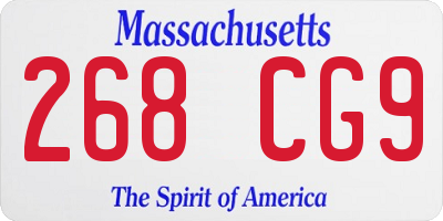 MA license plate 268CG9