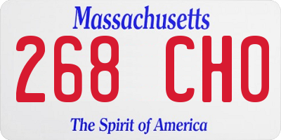 MA license plate 268CH0