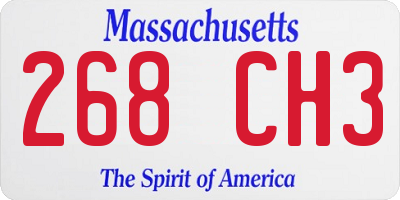 MA license plate 268CH3