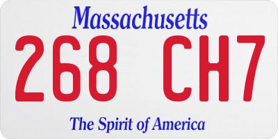 MA license plate 268CH7