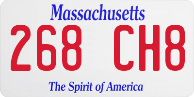 MA license plate 268CH8