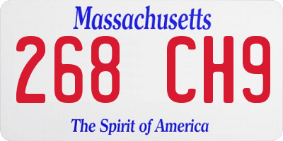 MA license plate 268CH9