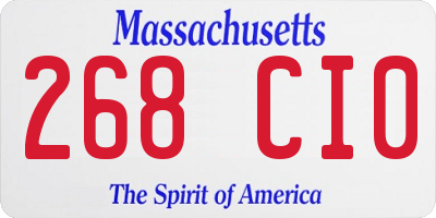 MA license plate 268CI0