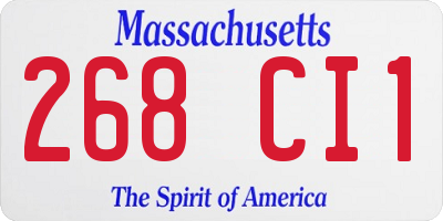 MA license plate 268CI1
