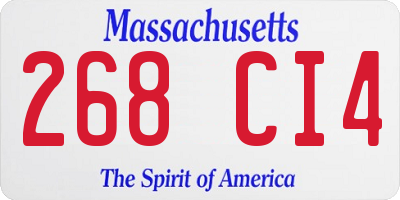MA license plate 268CI4