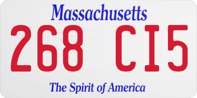 MA license plate 268CI5