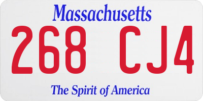 MA license plate 268CJ4