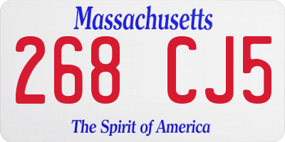 MA license plate 268CJ5