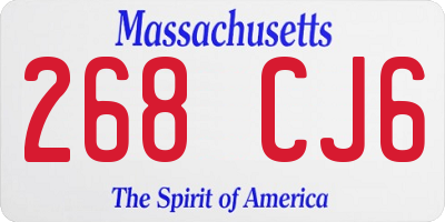 MA license plate 268CJ6