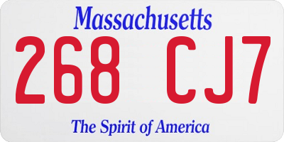 MA license plate 268CJ7