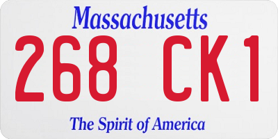 MA license plate 268CK1