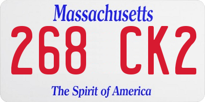 MA license plate 268CK2