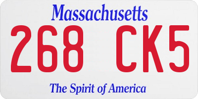 MA license plate 268CK5